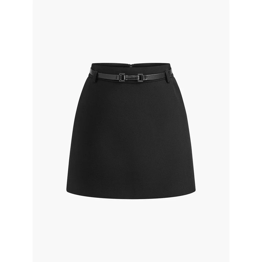 Commense Melt Belted Mini‎ Skirt Black size XS